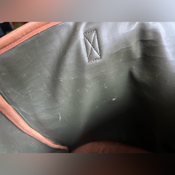 Karlén Swiss Vintage Army Wool Blanket Large Bag Purse Tote Leather Straps - Picture 12 of 14